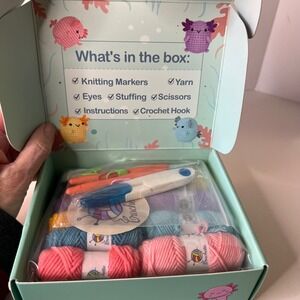 Crochetta Crochet Kit for Beginners 4 Mini Axolotls NOB